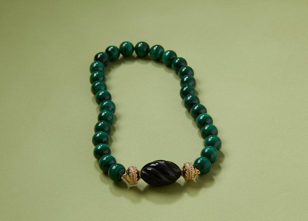 Victoire 14mm Green Malachite Necklace