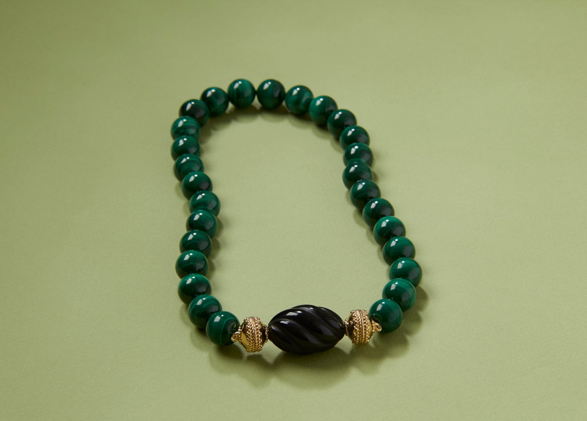 Victoire 14mm Green Malachite Necklace