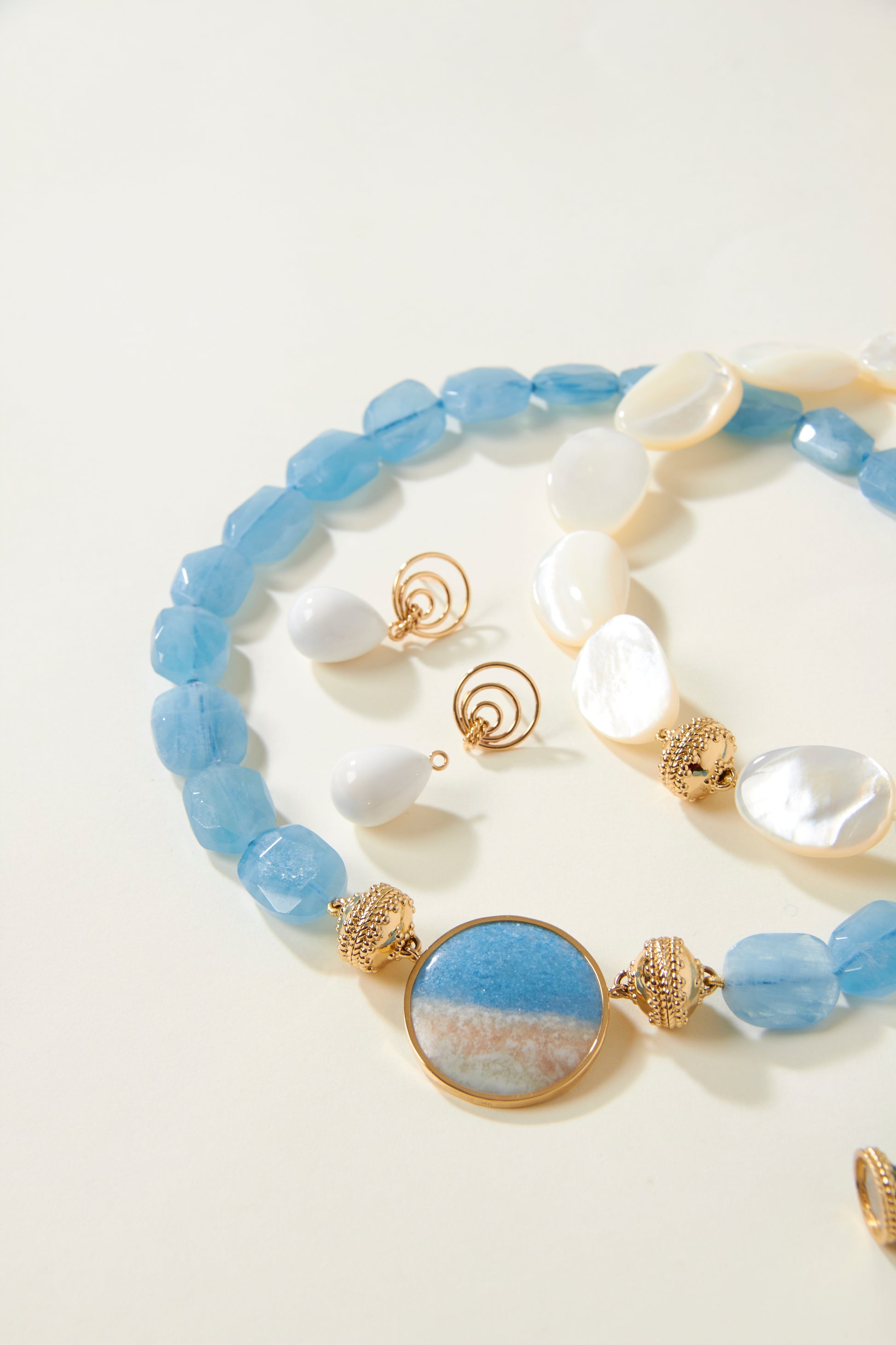 14K White Cocolon Opal Drops