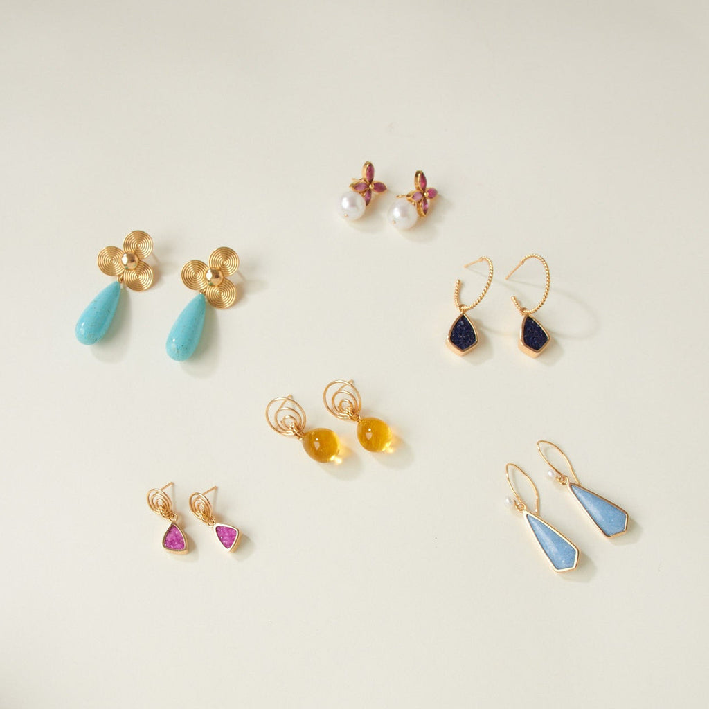 14K Blue Turquoise Kingman Long Teardrop Drops