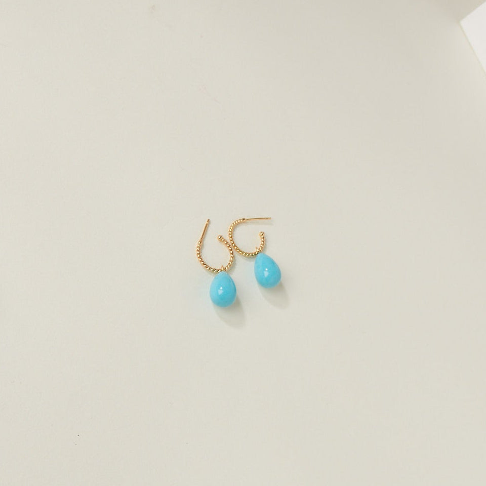 14K Sleeping Beauty Turquoise Drops
