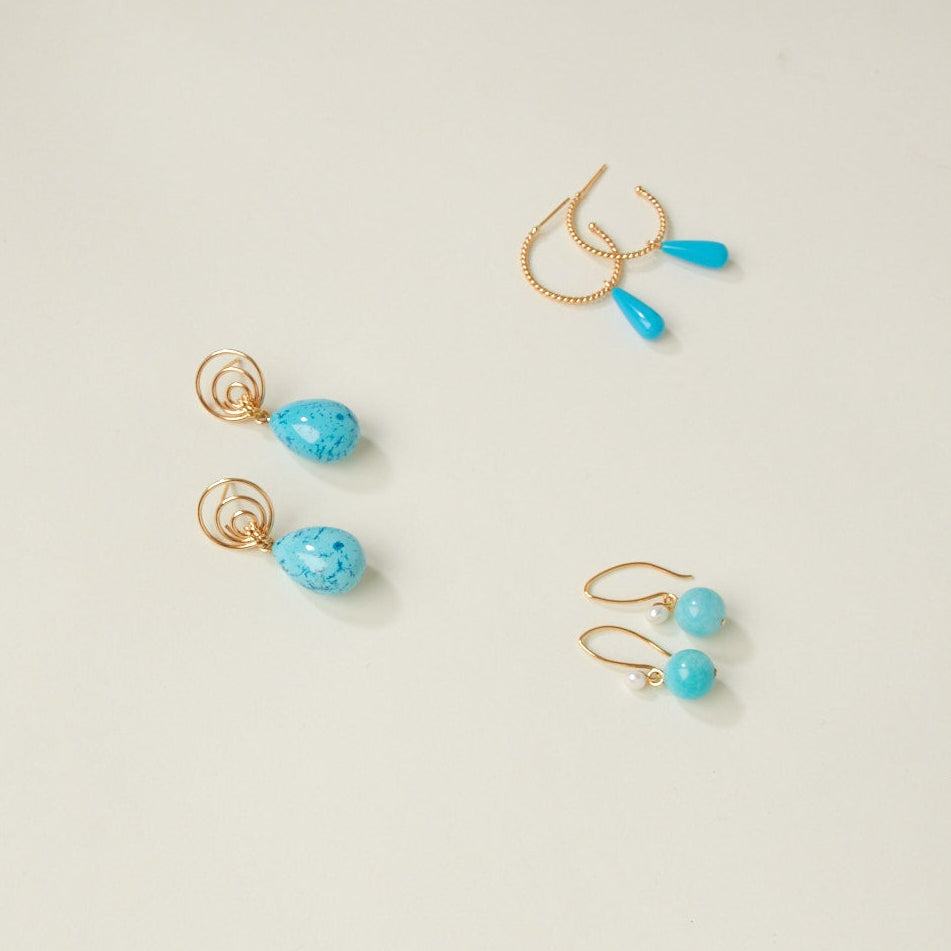 Small Blue Chrysocolla Teardrop Drops