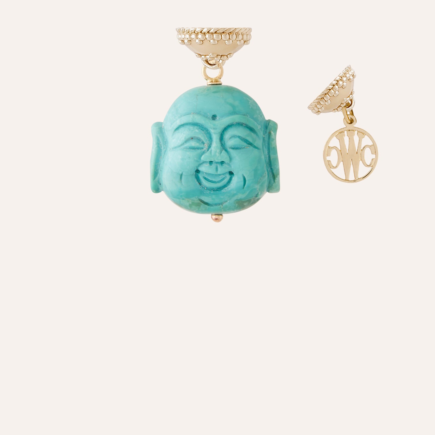 Turquoise Carved Buddha Tag