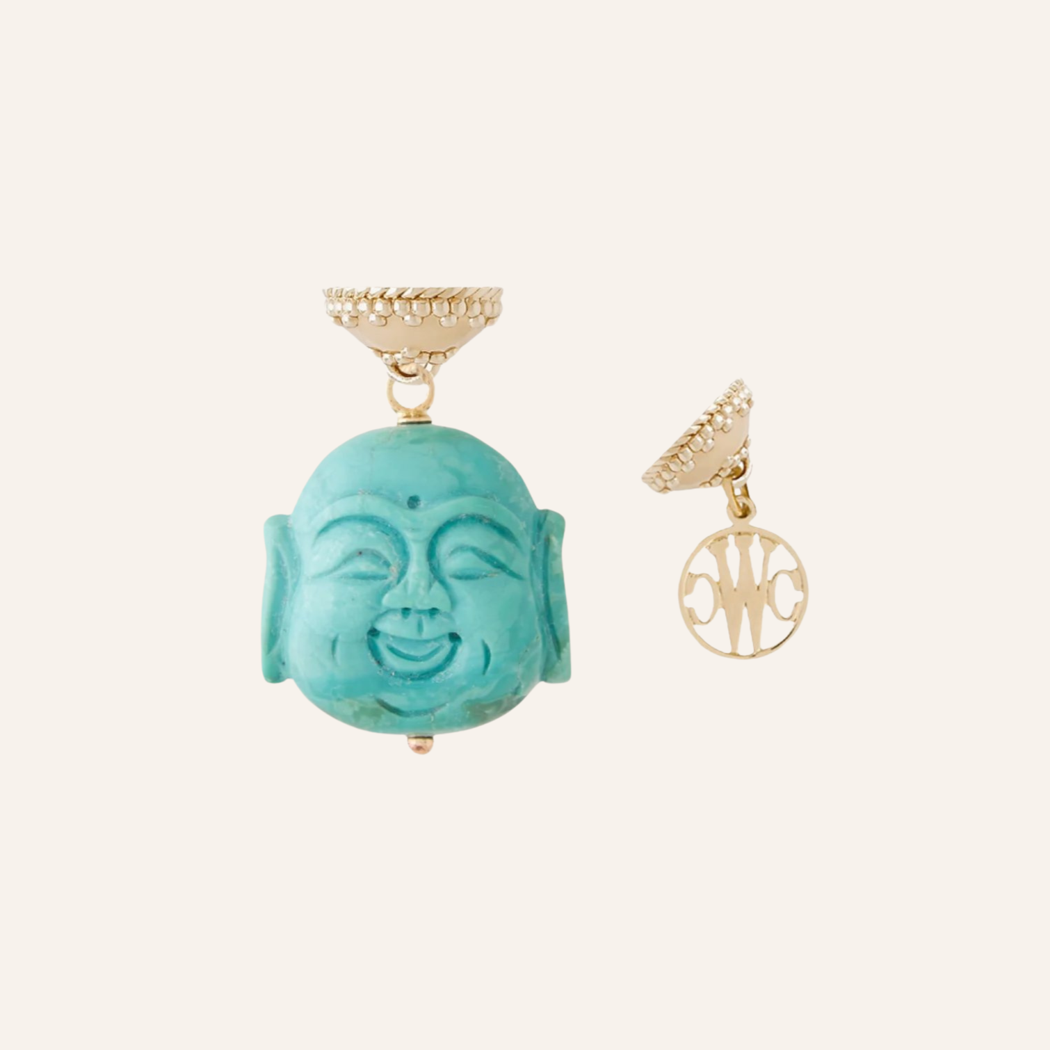 Turquoise Carved Buddha Tag
