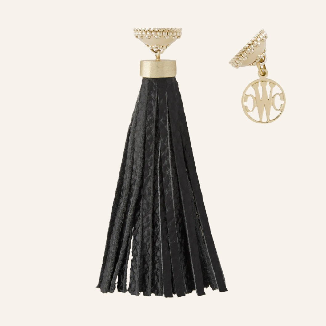 Baja Black Leather Tassel