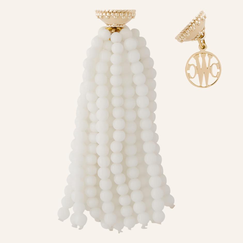 Victoire White Agate 4mm Tassel