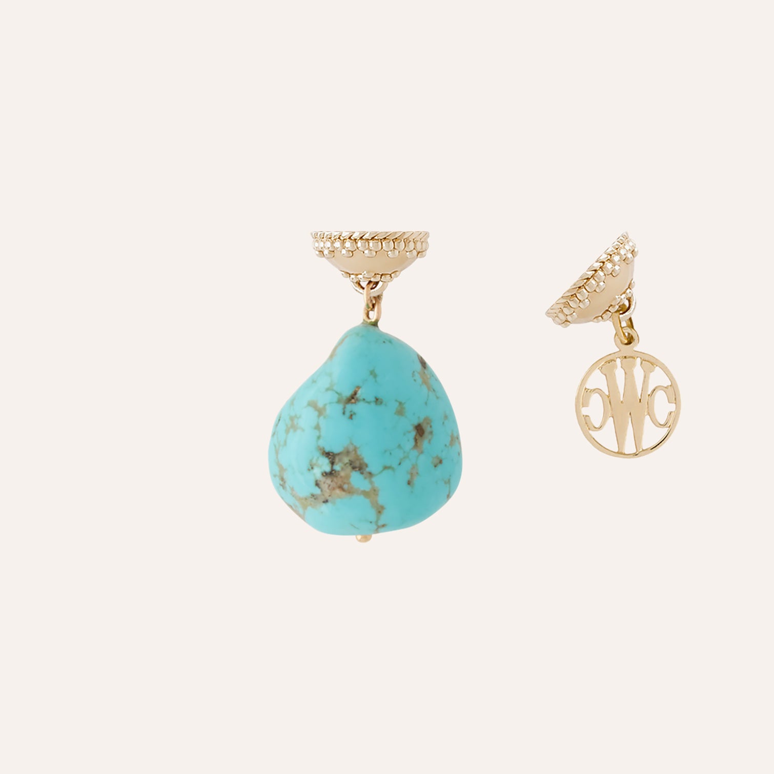 Blue Turquoise Nugget Tag