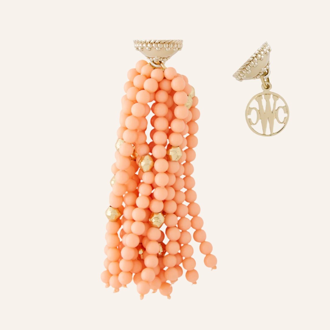 Peppercorn Victoire Reconstituted Peach Coral 4mm Tassel
