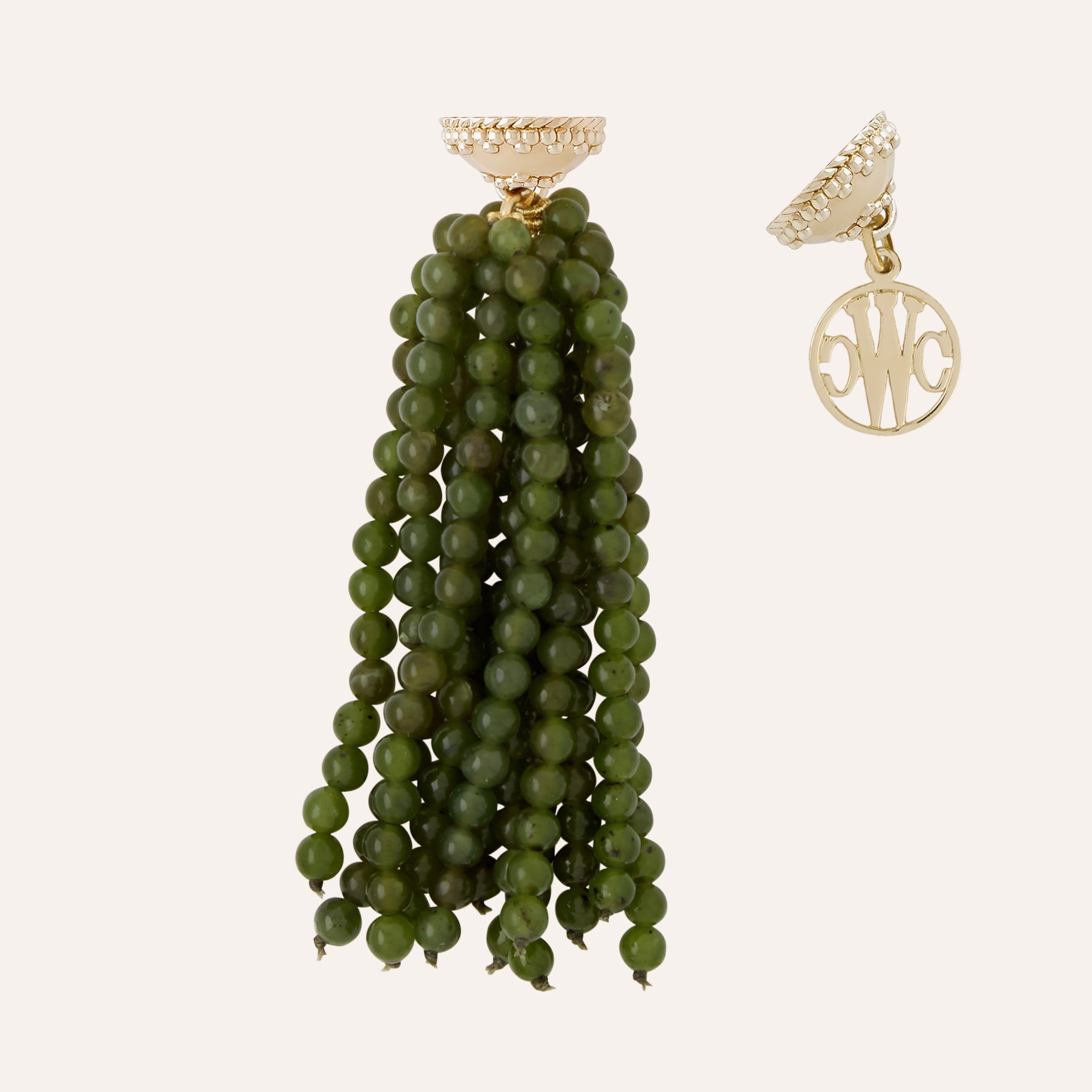 Victoire Green Jade 4mm Tassel