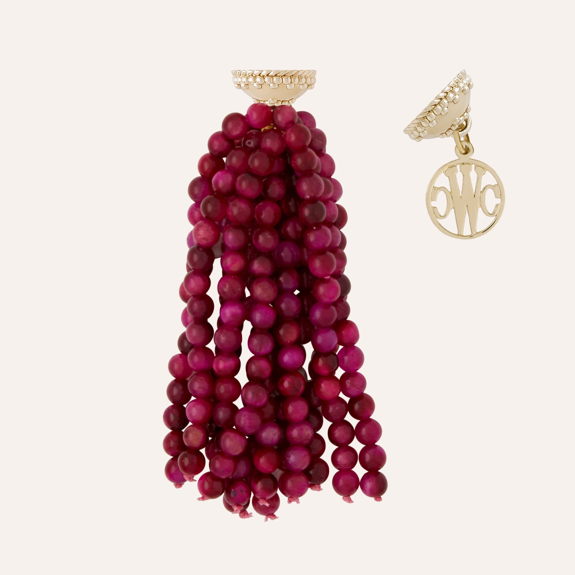 Victoire Pink Tiger's Eye 4mm Tassel