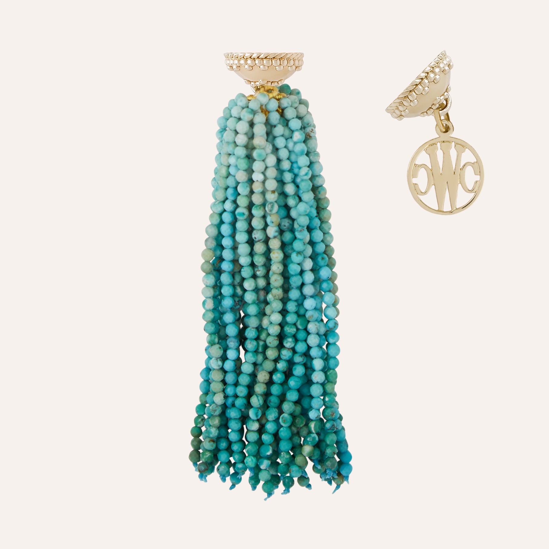 Michel Turquoise Faceted Tassel