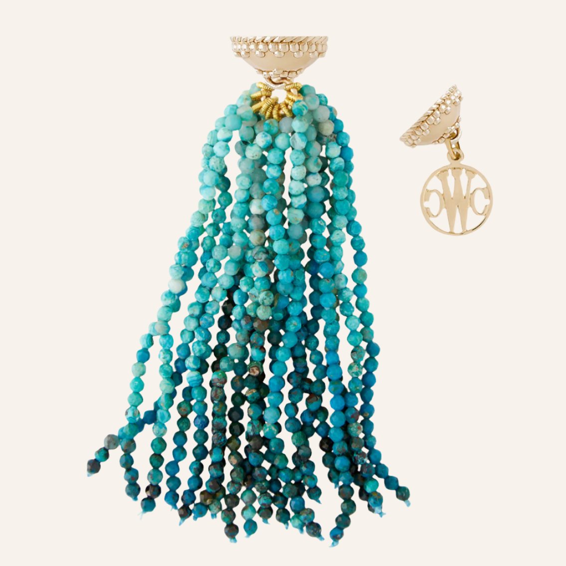 Michel Ombre Chrysocolla 2.5mm Tassel