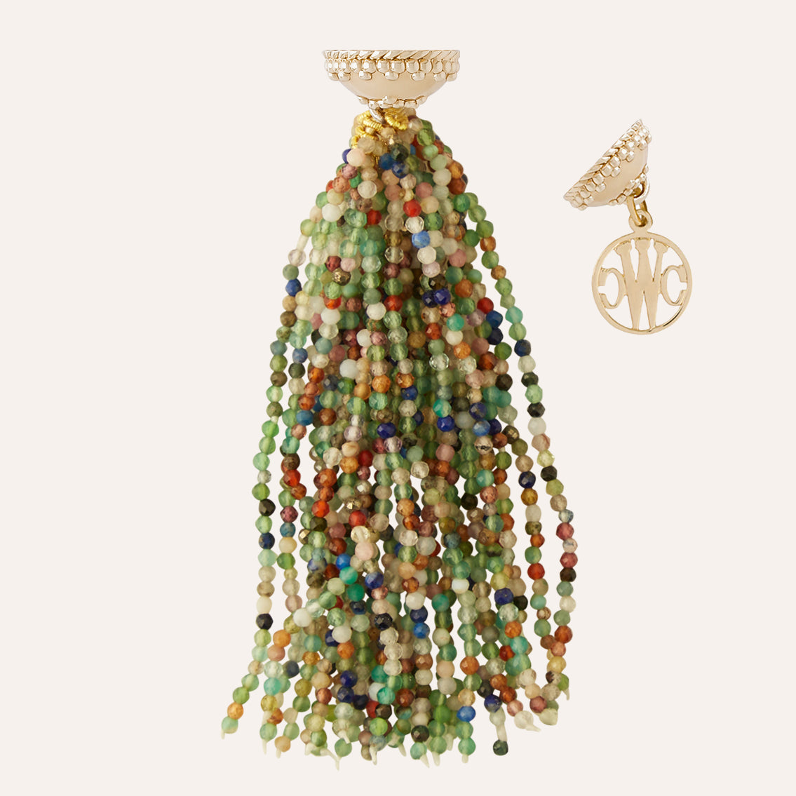 Michel Mixed Stone Multi-Strand Tassel