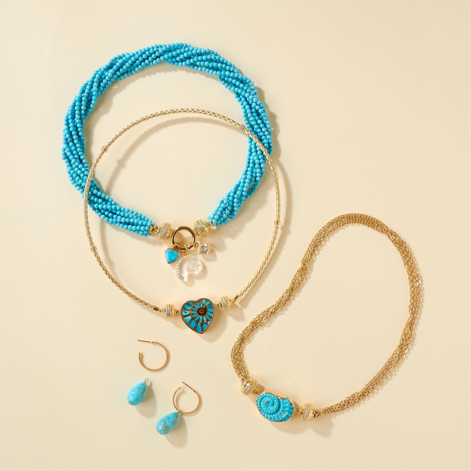14K Sleeping Beauty Turquoise Small Teardrop Drops
