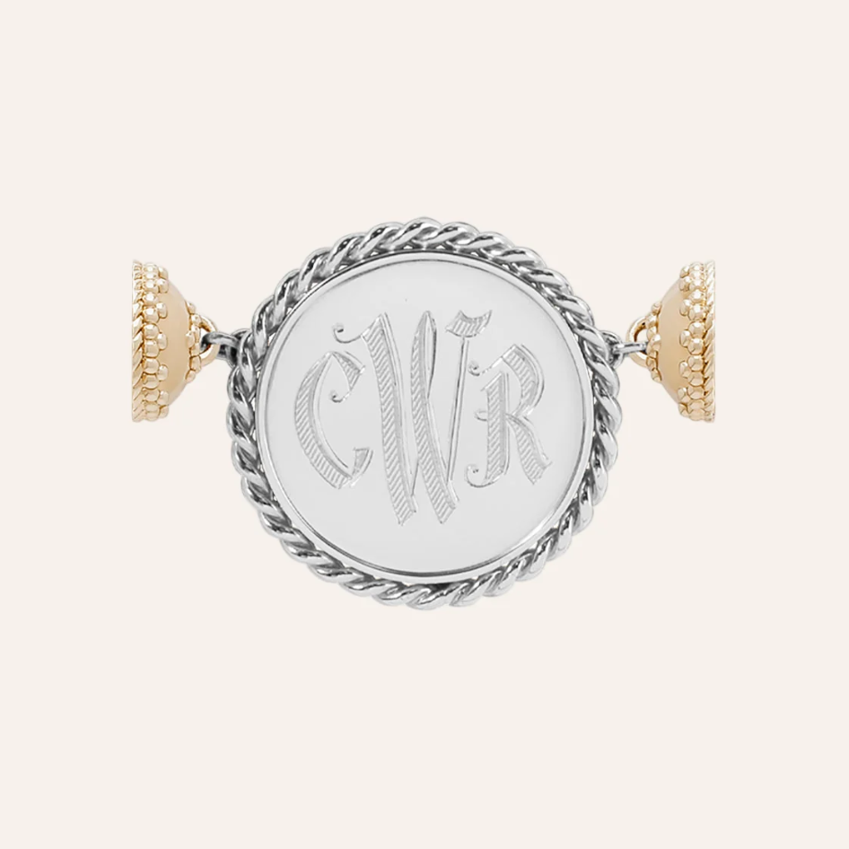 Signature Monogram Centerpiece in 14K Gold or Sterling Silver