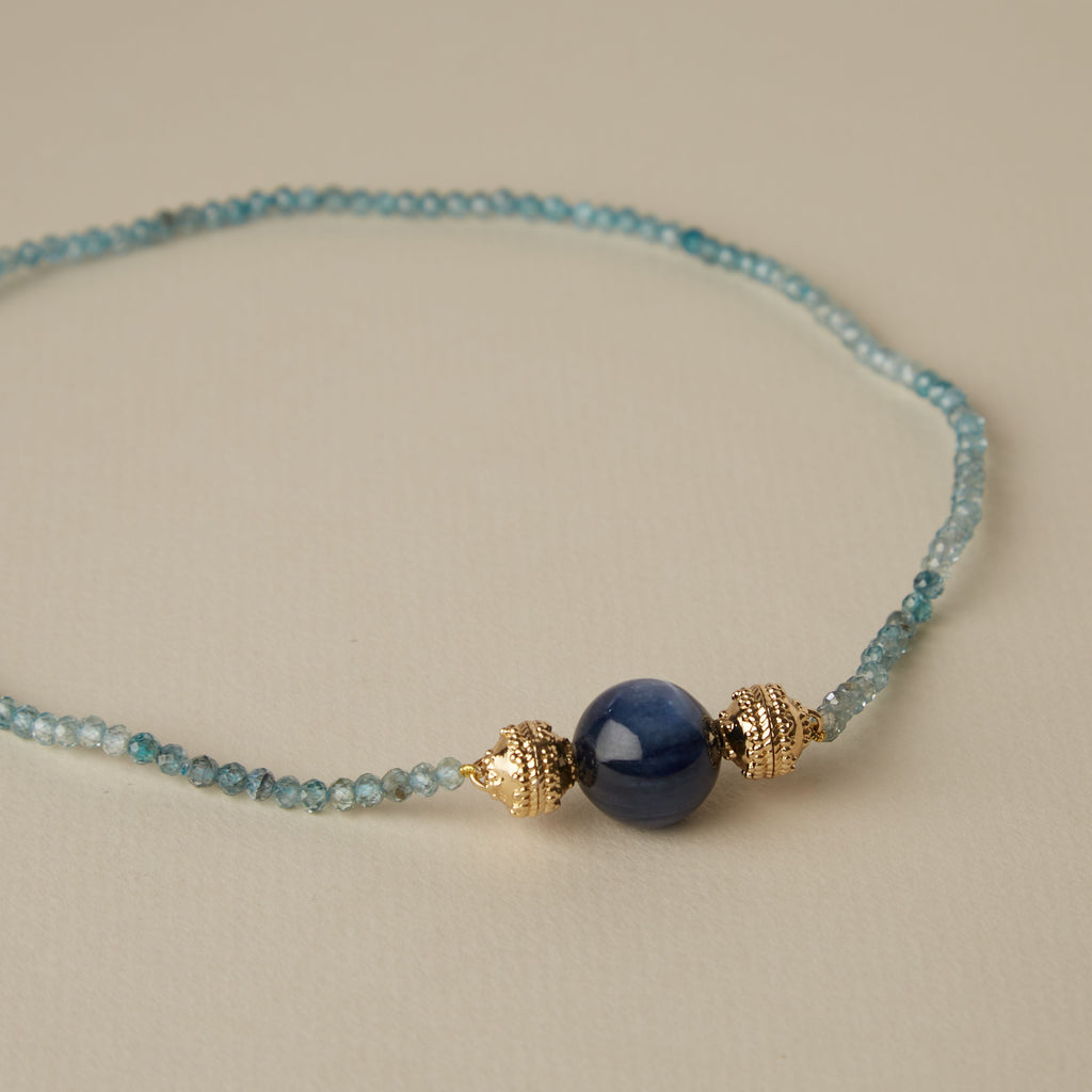 Blue Zircon Faceted Mini Necklace