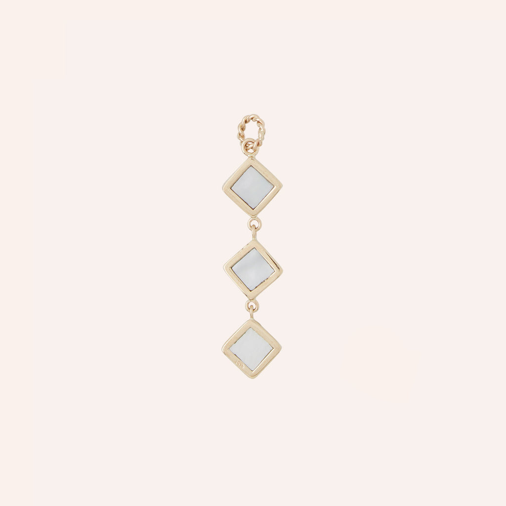 14K Black Mother of Pearl 3-Drop Charm