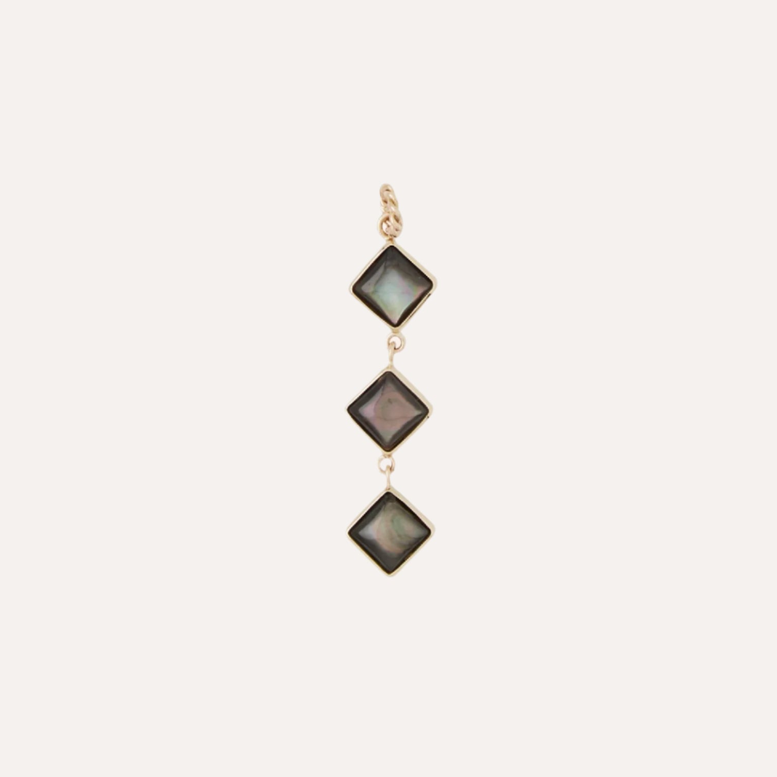 14K Black Mother of Pearl 3-Drop Charm