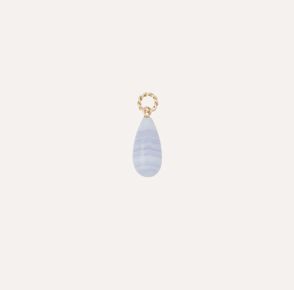 14K Blue Lace Agate Charm