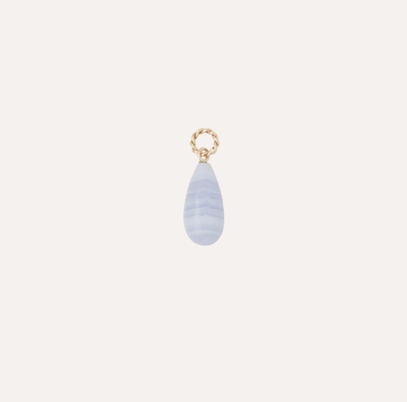 14K Blue Lace Agate Charm