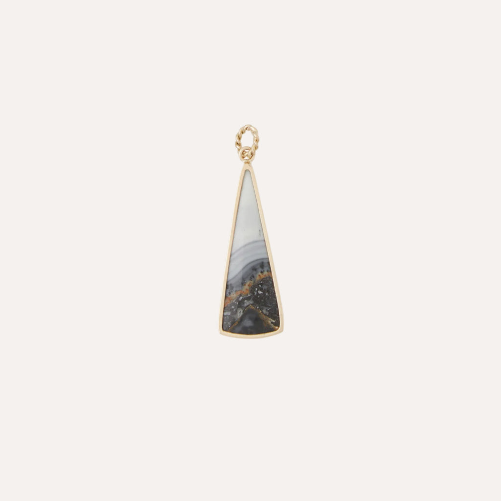 14K Maligano Jasper Triangle Charm