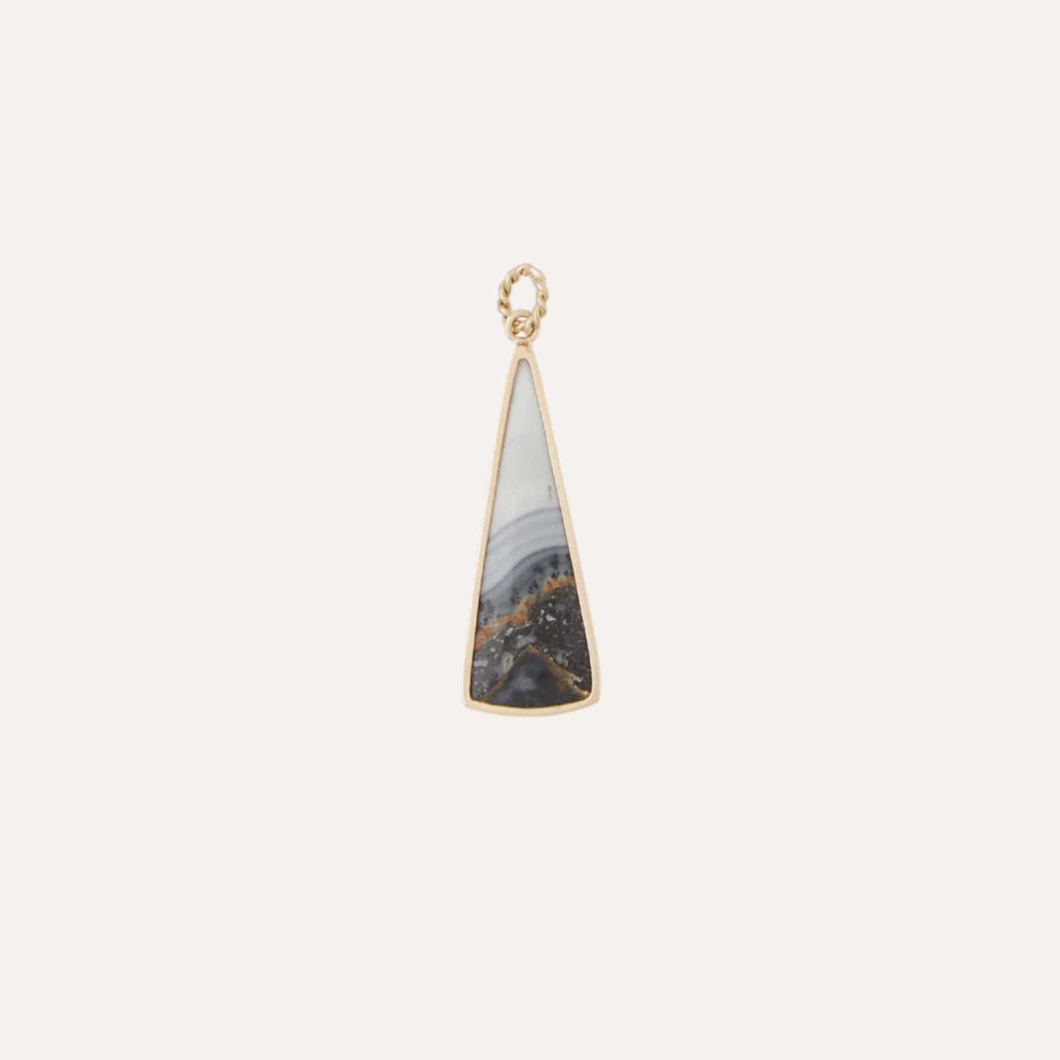 14K Malageno Jasper Triangle Charm