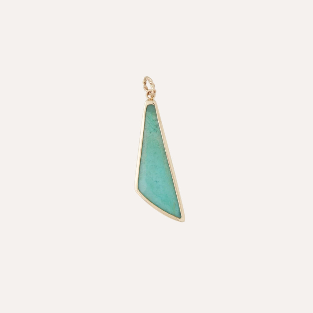 14K Opalized Petrified Wood Wing Charm