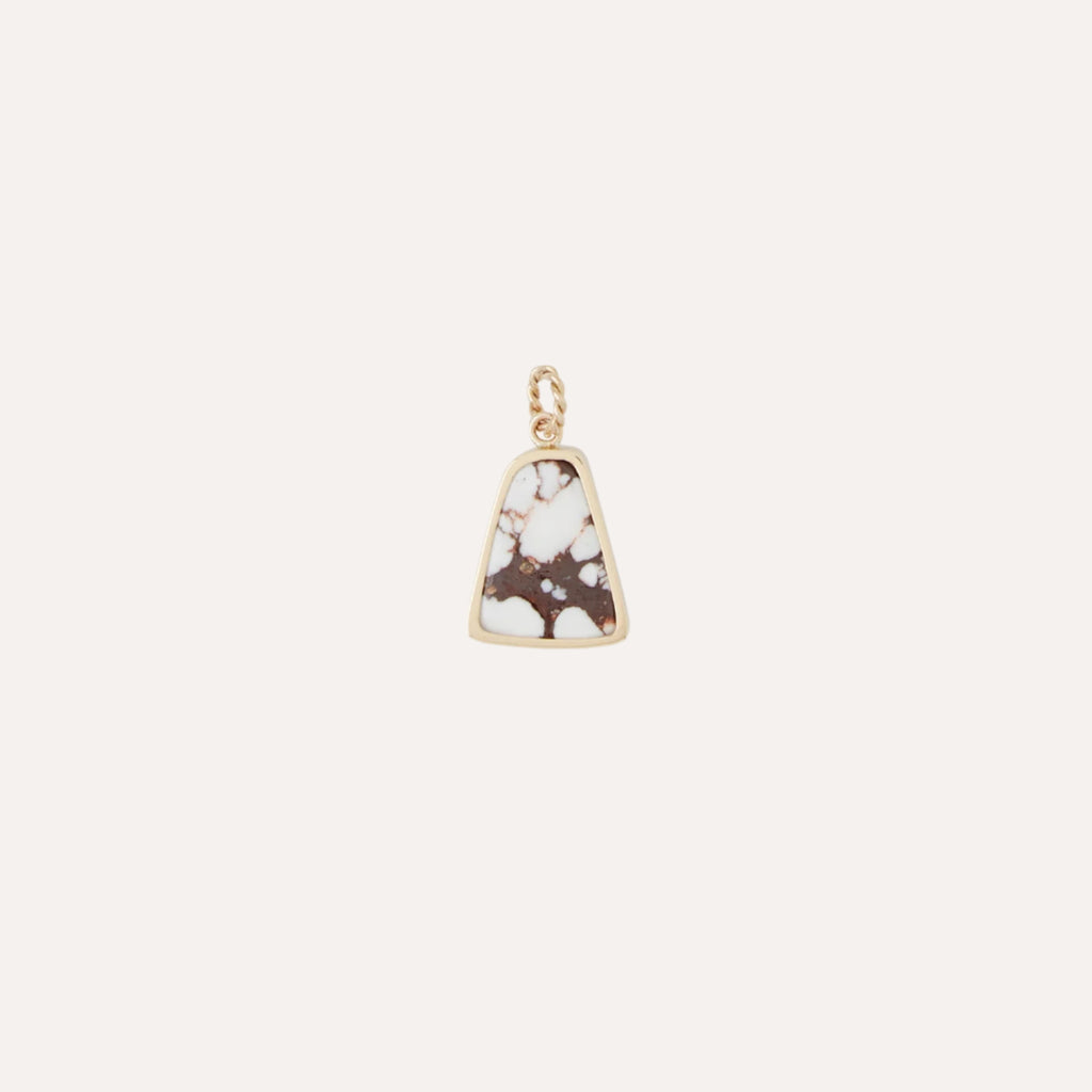 14K Wild Horse Turquoise Charm