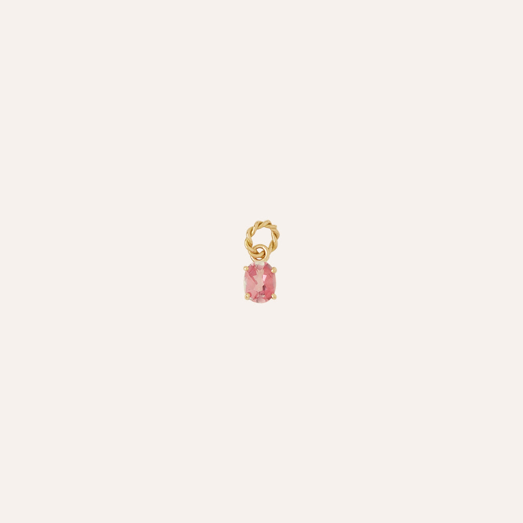 14K Lumiere Pink Topaz Oval Charm