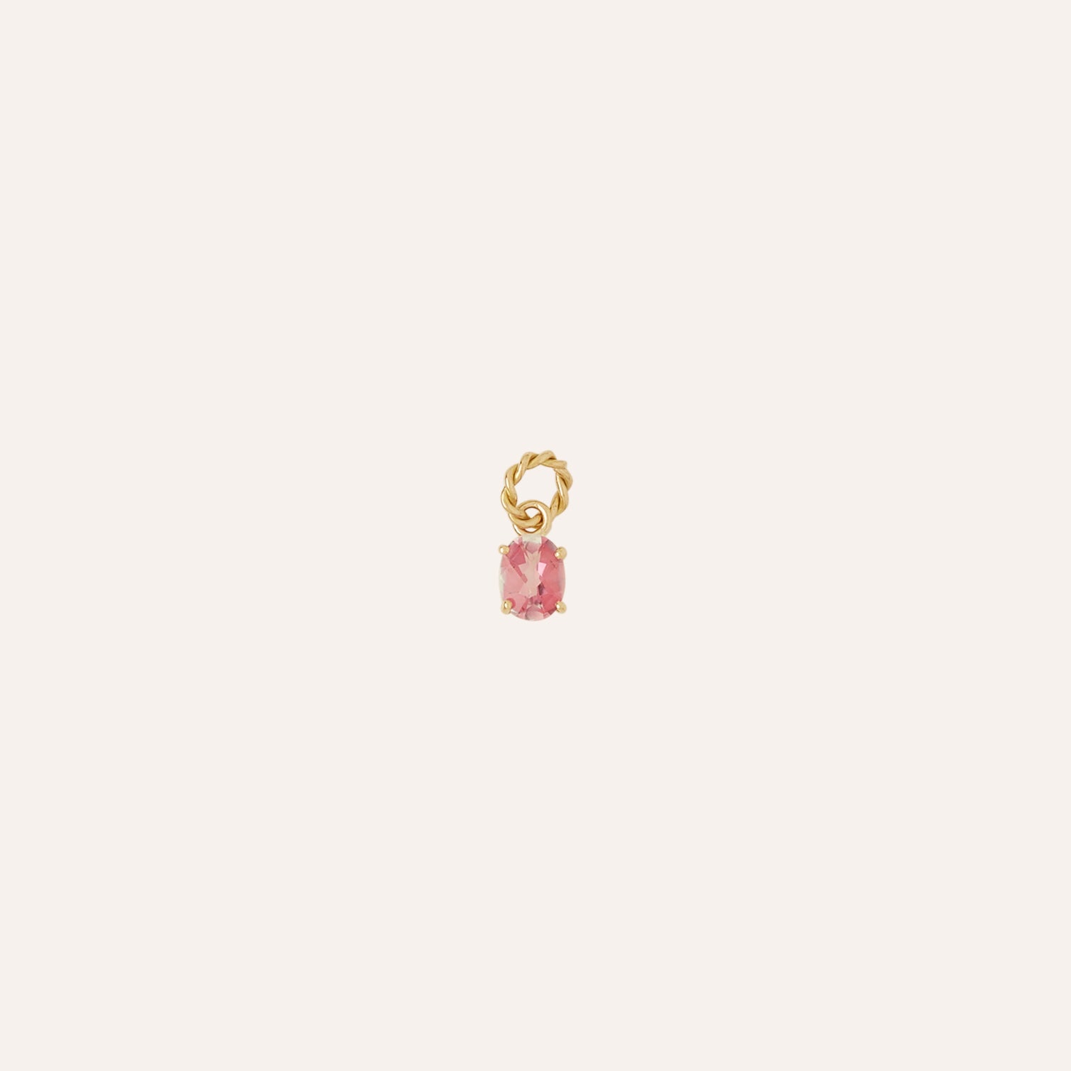 14K Lumiere Pink Topaz Oval Charm
