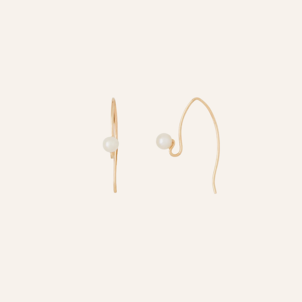 14K Gold & Pearl Thread Earrings