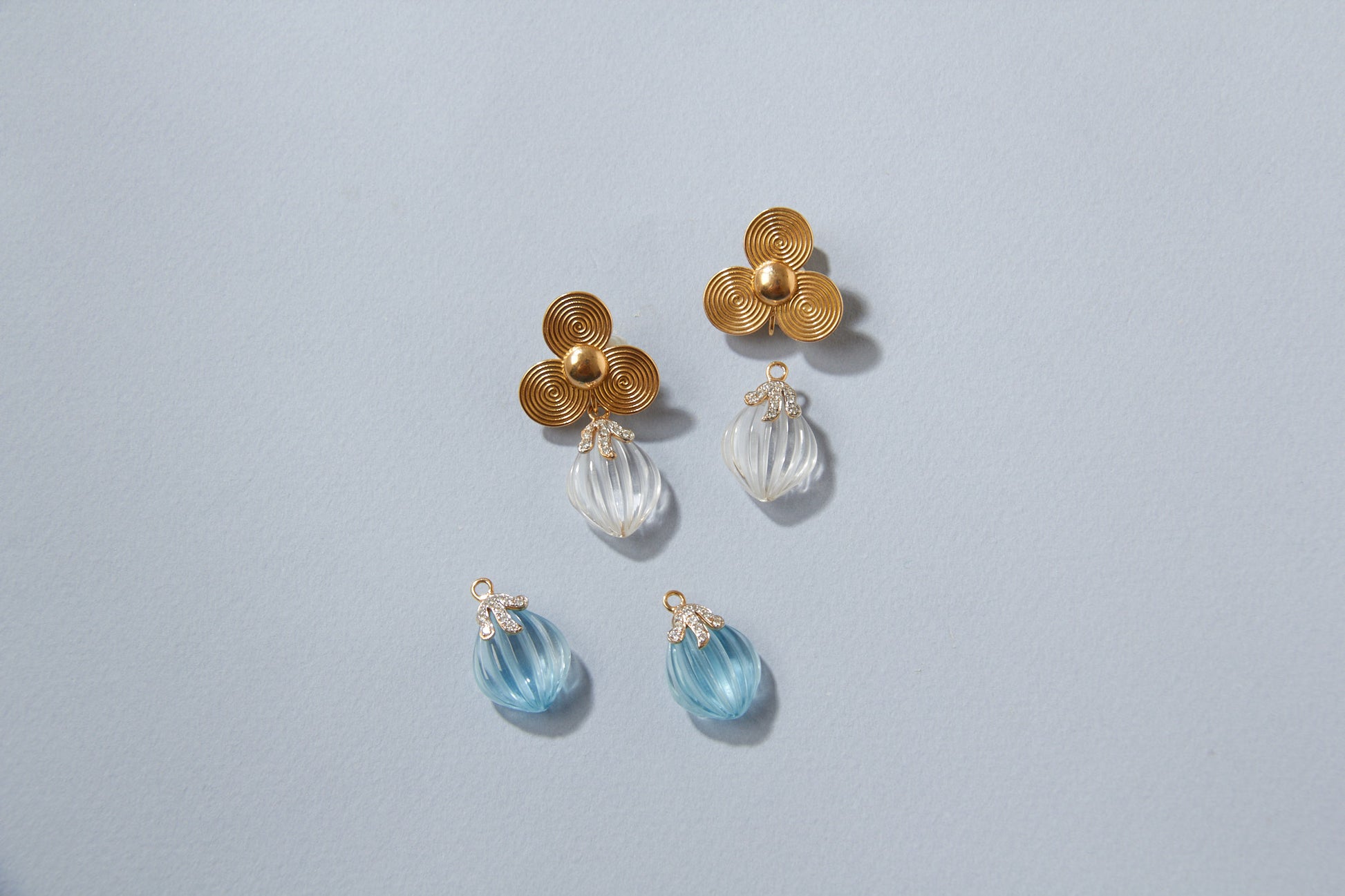 Small Petal 18K Yellow Gold Post Earrings