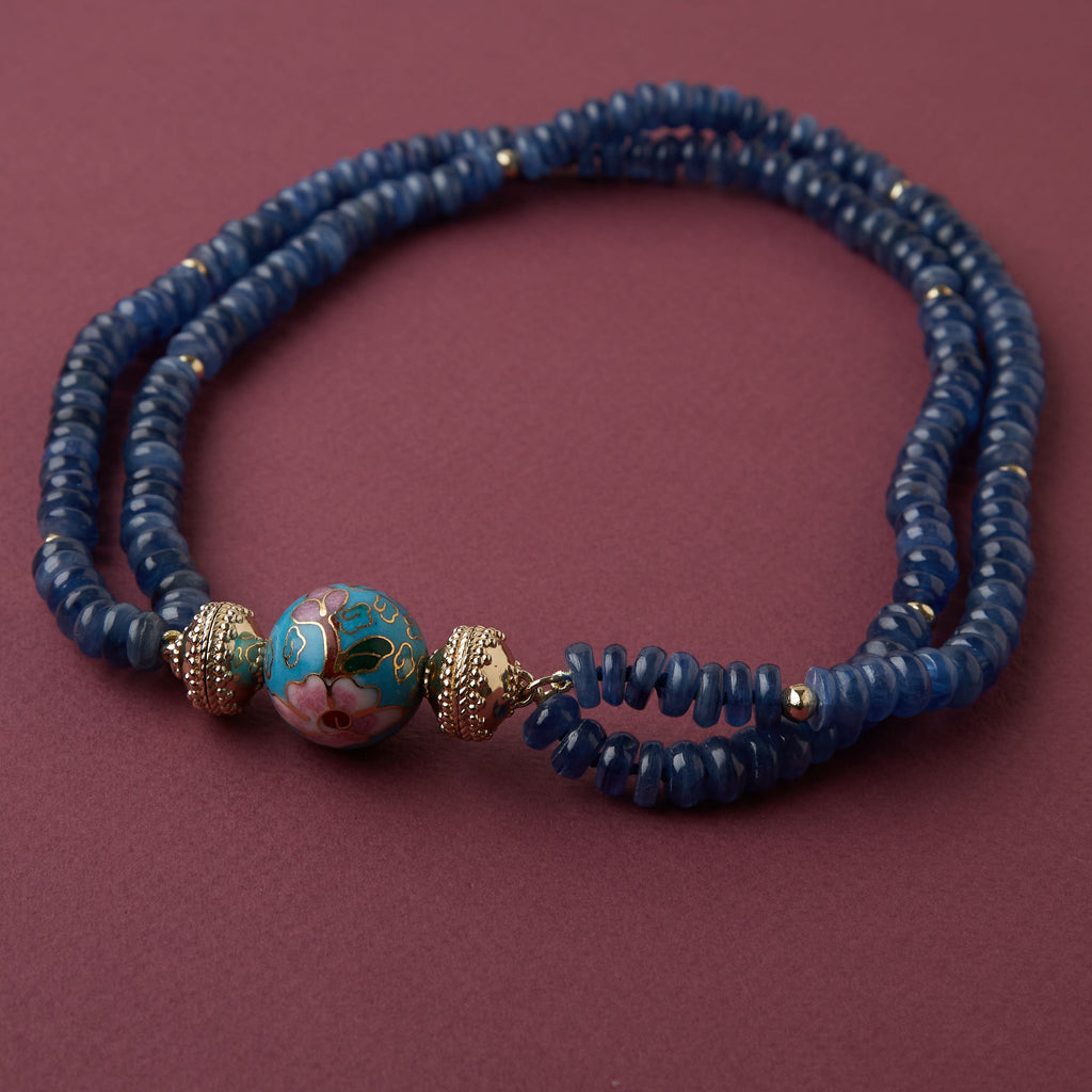 Victoire 20mm Teal Floral Cloisonné Centerpiece