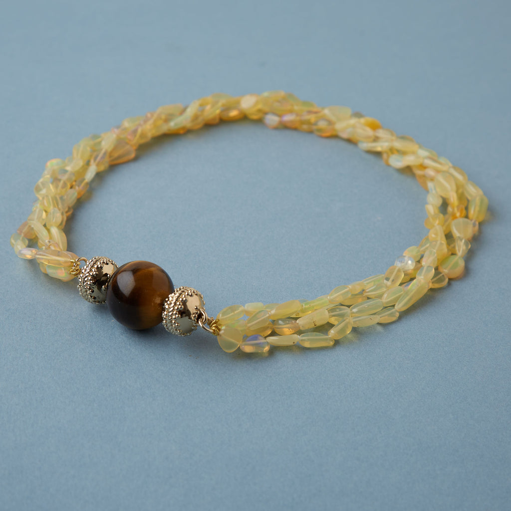 Helen Yellow Opal Multi-Strand Necklace