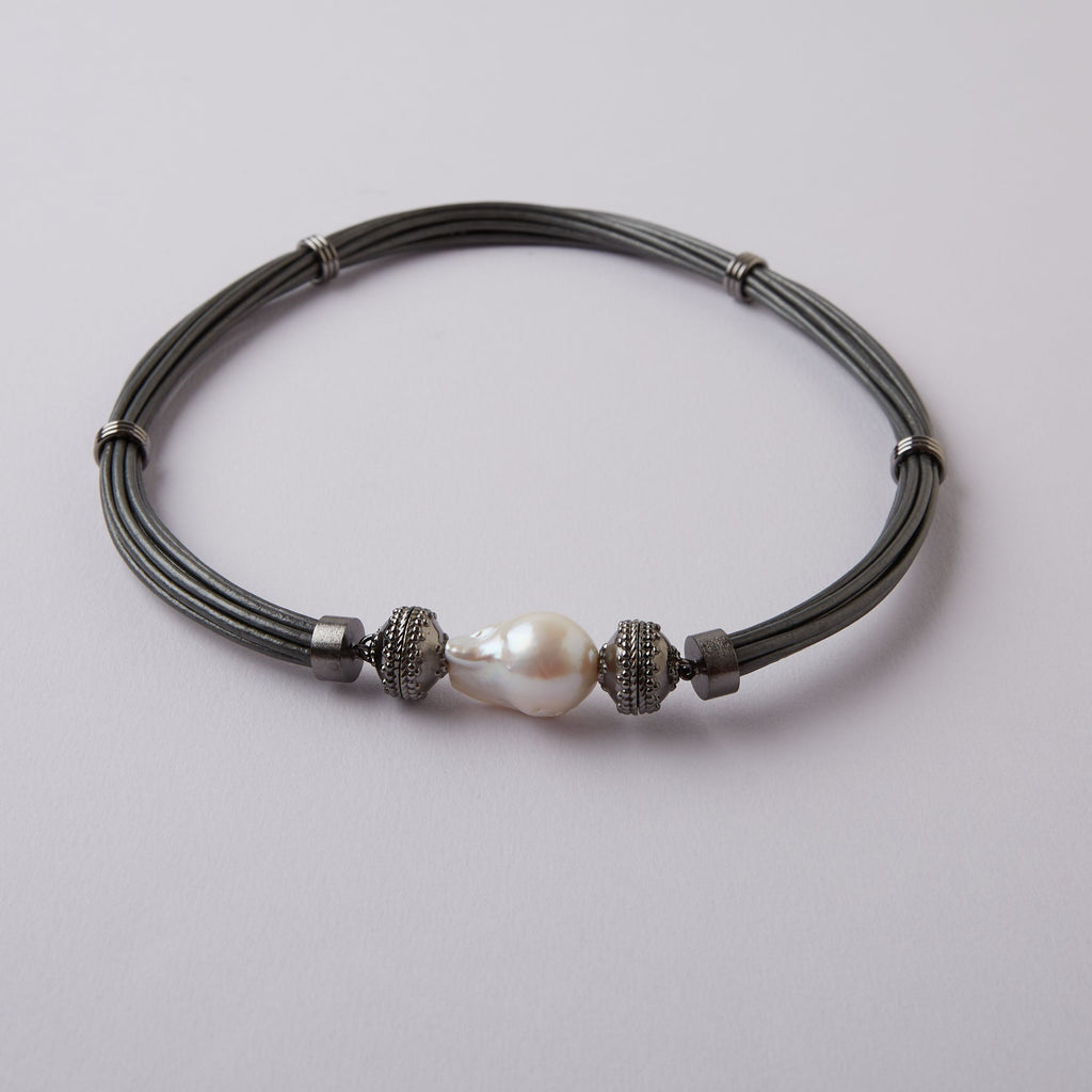 Aspen Leather Pewter Gunmetal Necklace