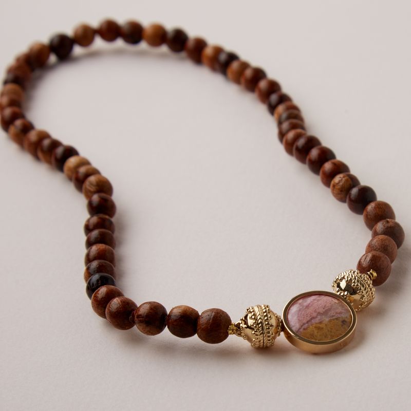 Victoire 8mm Teakwood Mini Necklace