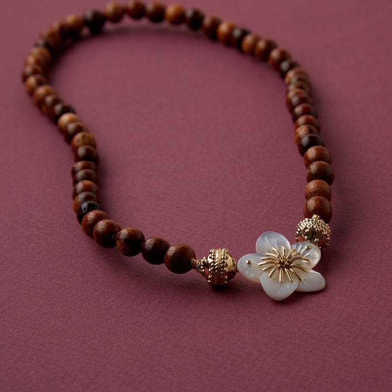 Victoire 8mm Teakwood Mini Necklace