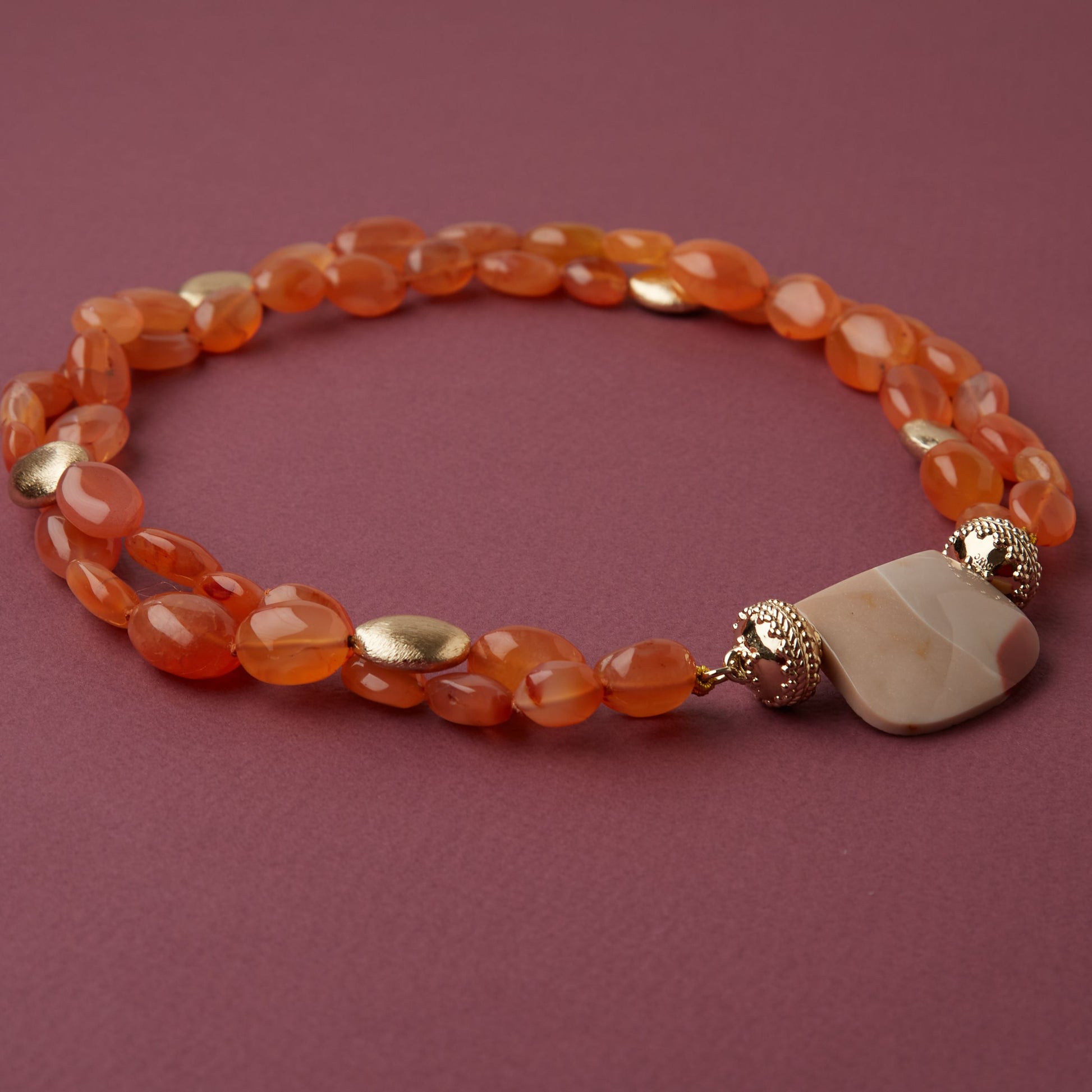 Small Beige Mookaite Jasper Shield Centerpiece