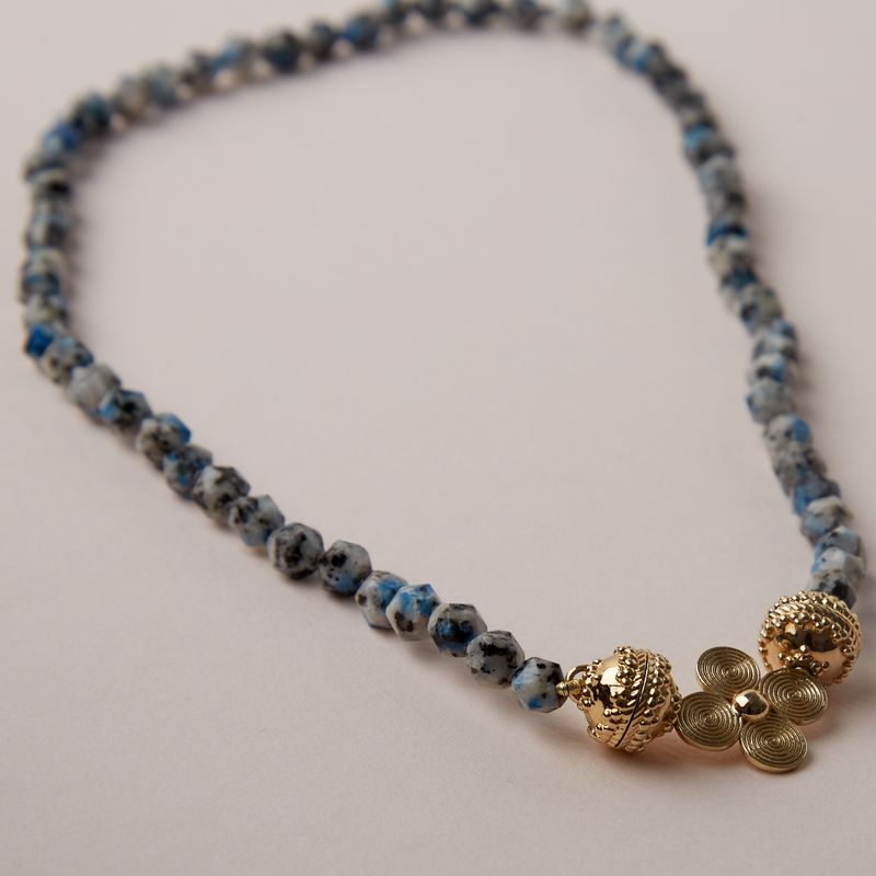 Nancy 4mm K2 Blue Azurite Mini Necklace