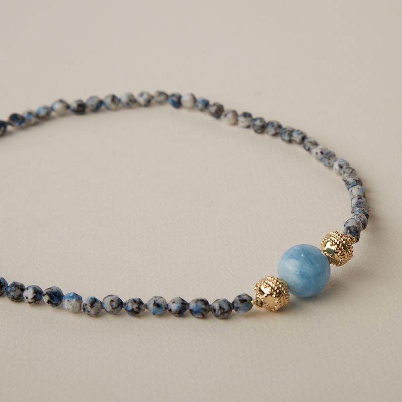 Nancy 4mm K2 Blue Azurite Mini Necklace