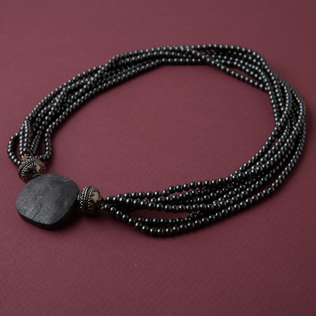 Victoire 4mm Hematite Multi-Strand Necklace