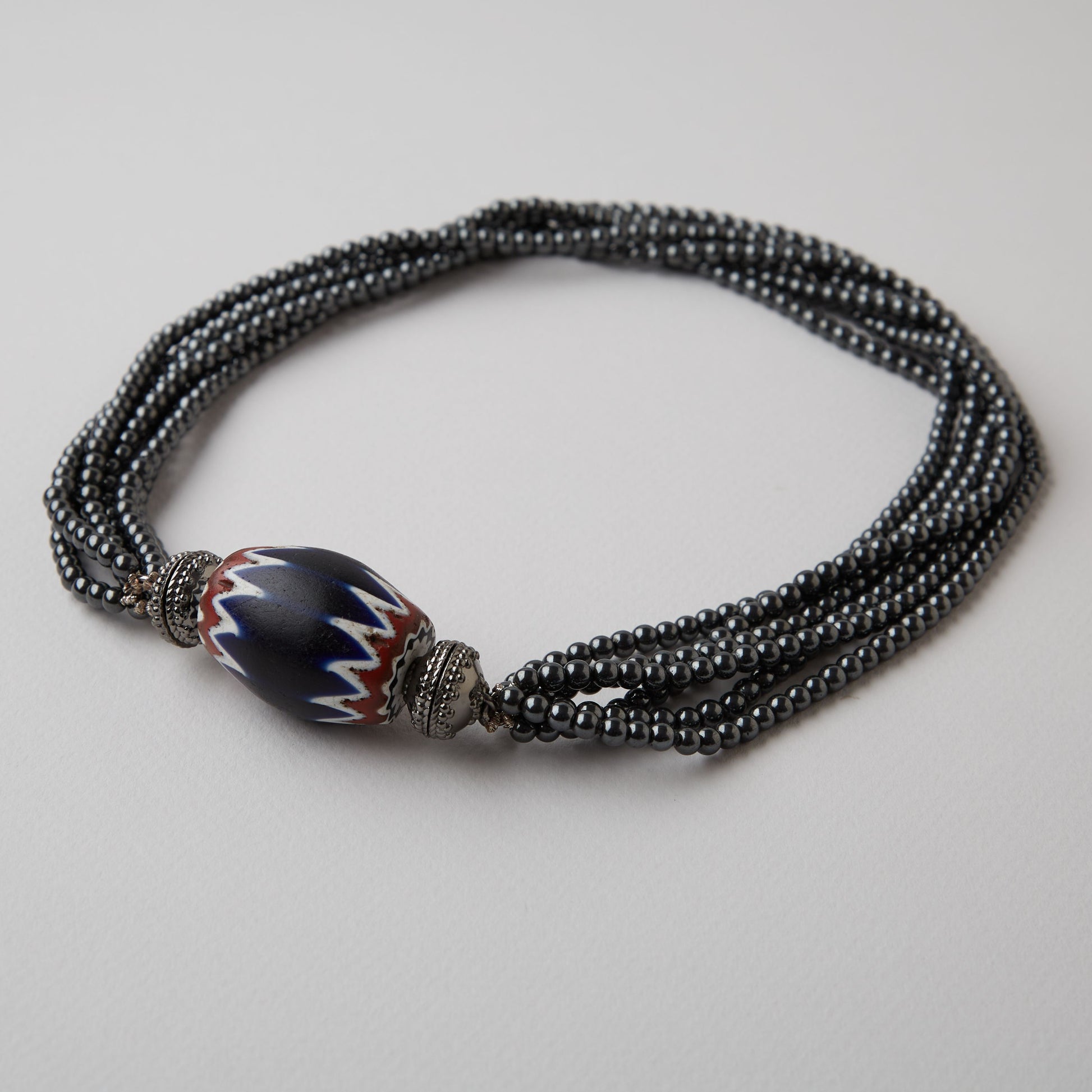 African Bead Chevron Gunmetal Centerpiece