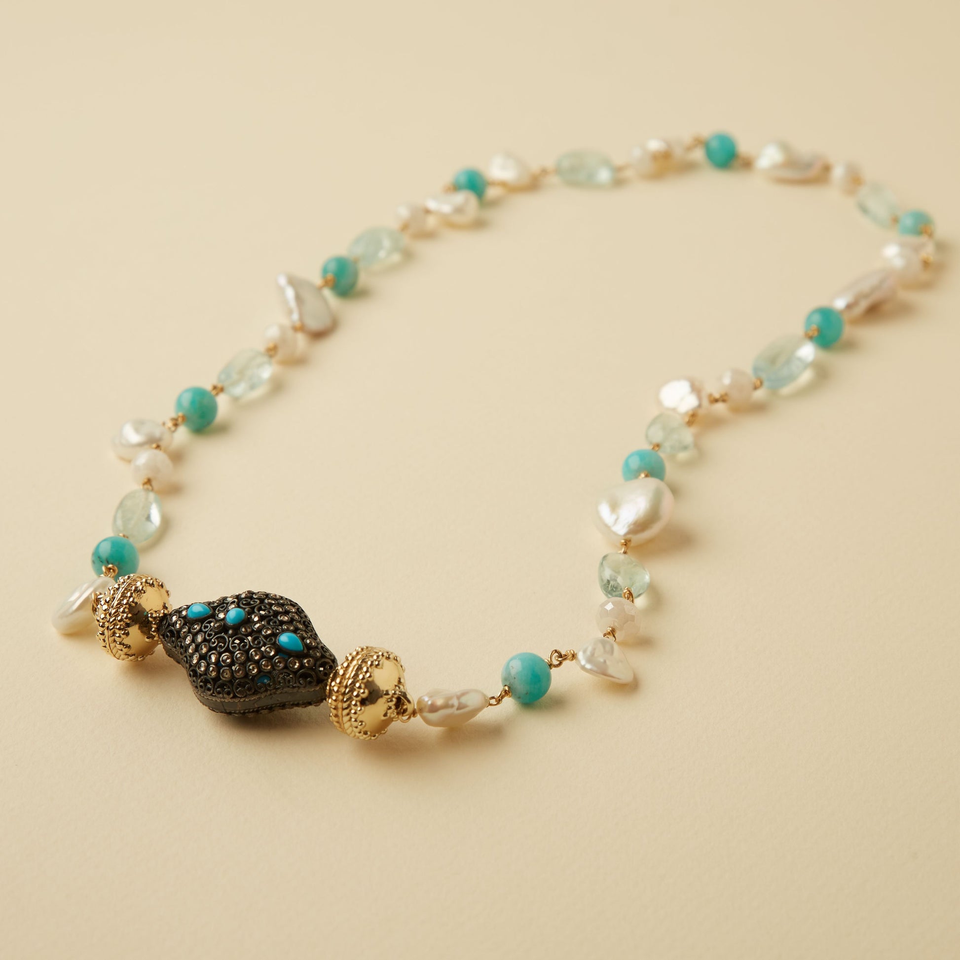 Diamond and Turquoise Hourglass Centerpiece