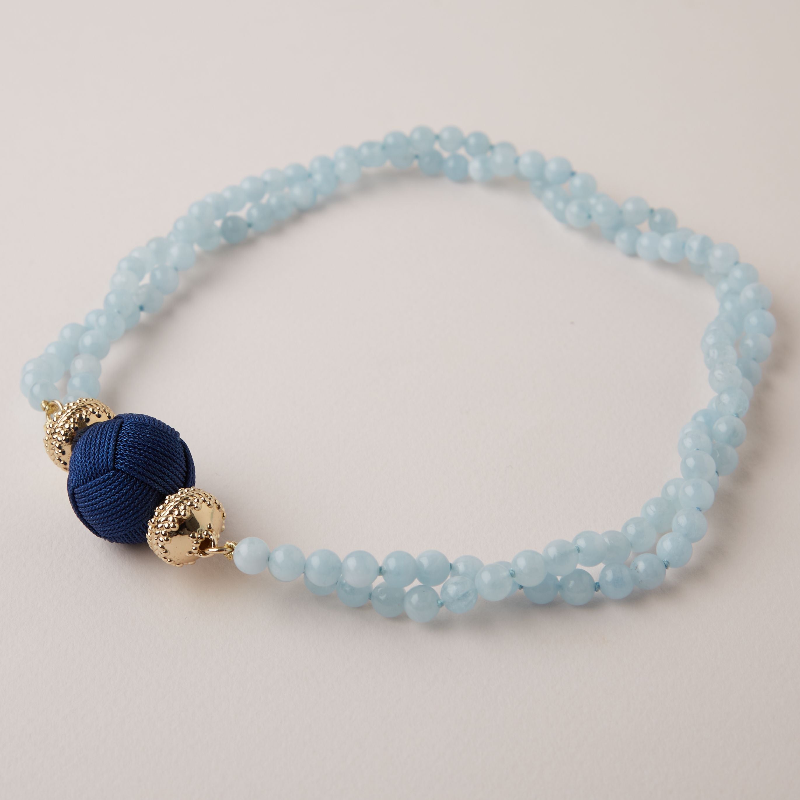 Victoire 6mm Aquamarine Double-Strand Necklace