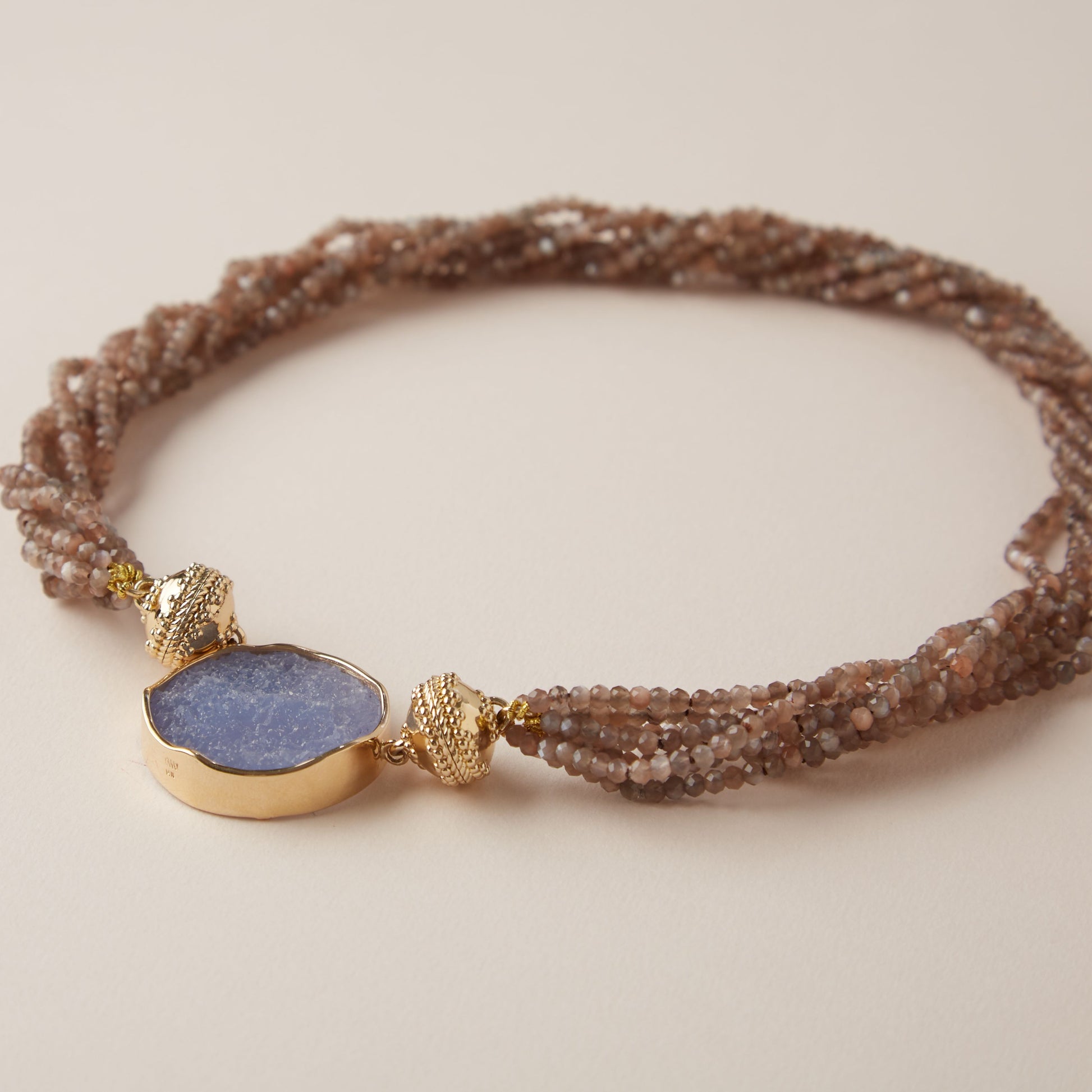 Michel 3mm Brown Moonstone Multi-Strand Necklace