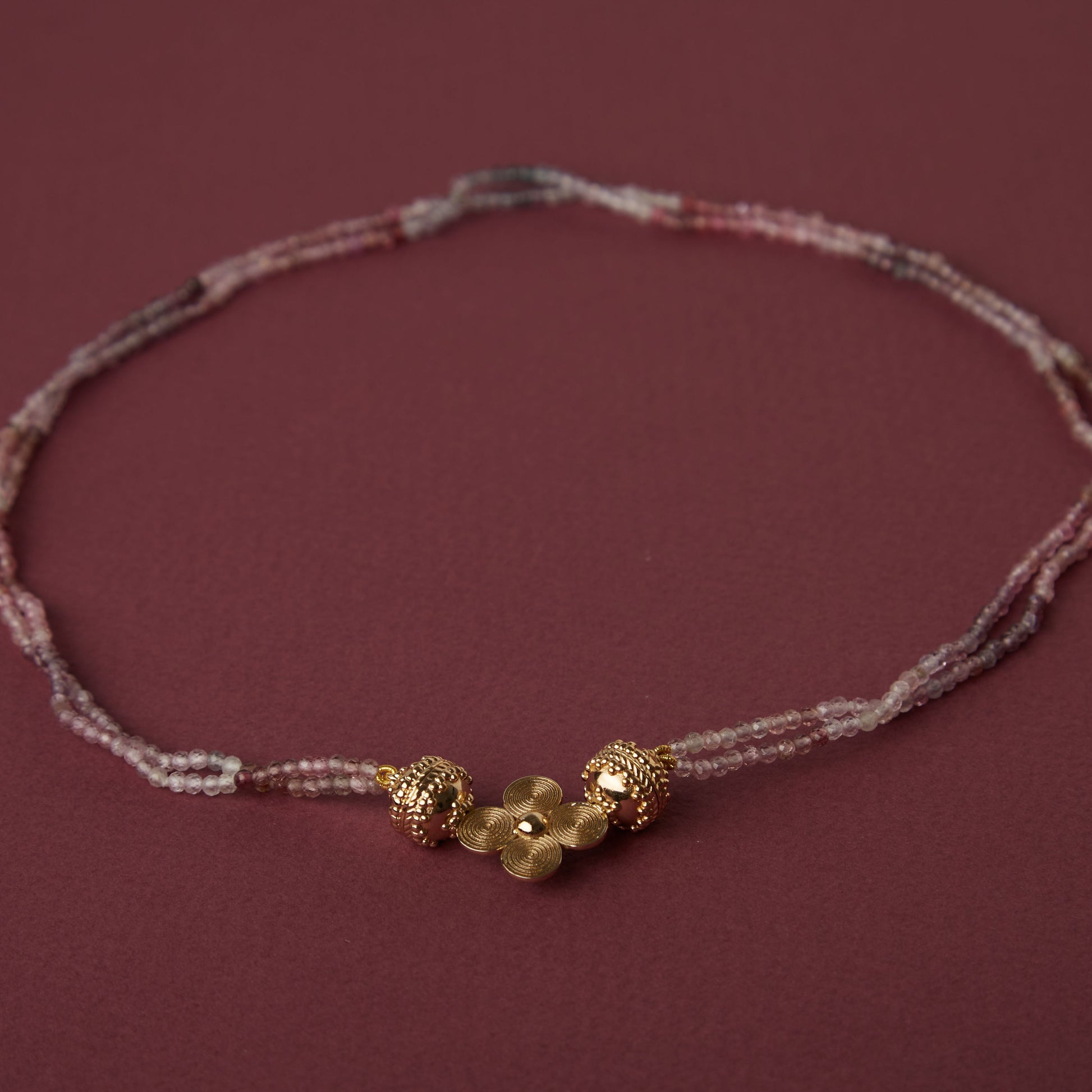 Michel 2.5mm Ombre Purple Spinel Double-Strand Mini Necklace