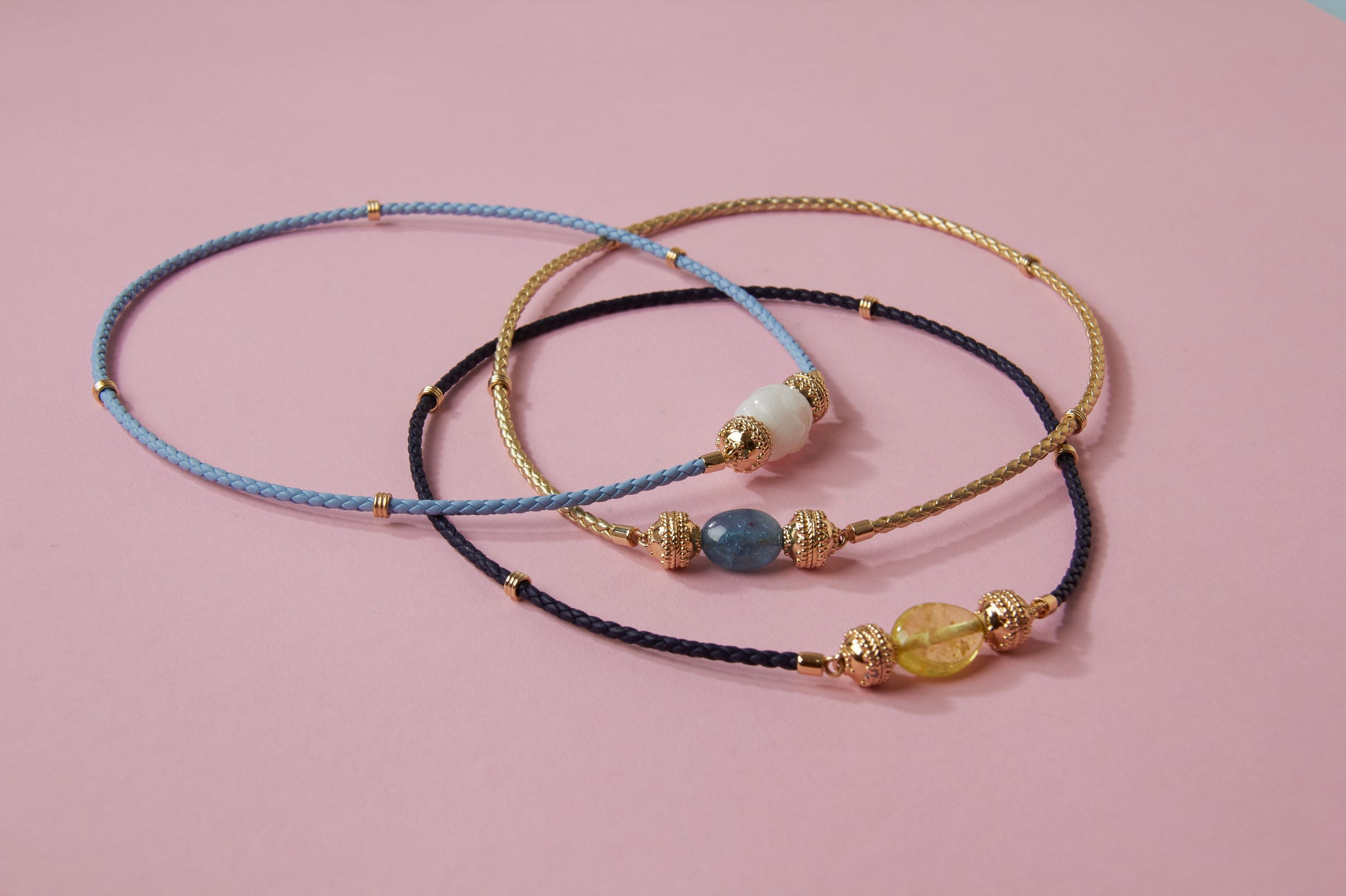 Aspen Braided Leather Dark Navy Mini Necklace