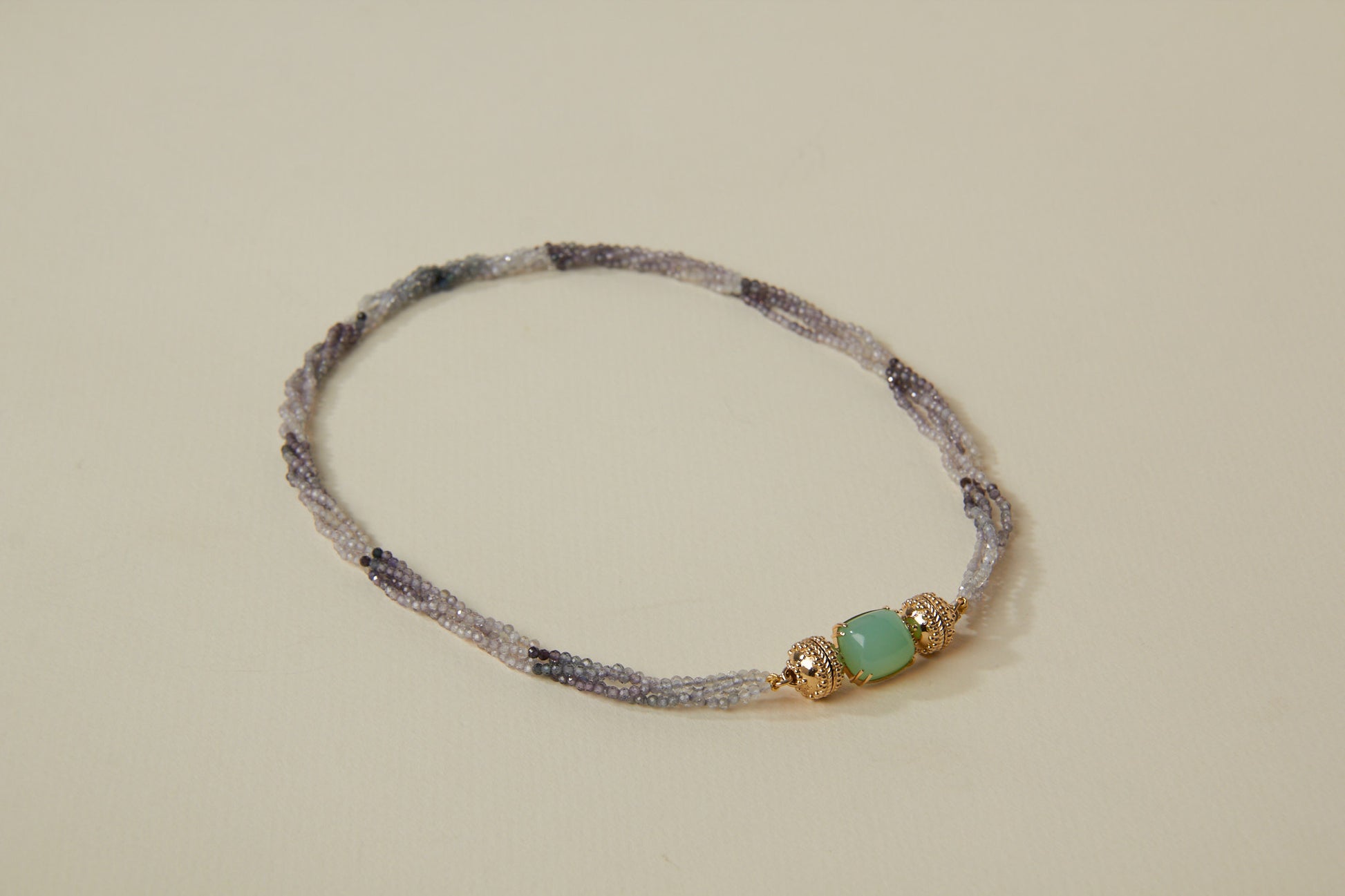 Michel 2mm Ombre Blue Spinel Multi Strand Mini Necklace