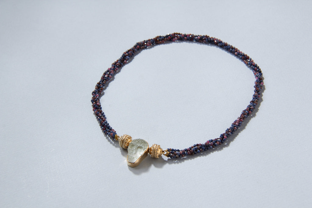 Michel 2mm Midnight Multi-Strand Sapphire Mini Necklace