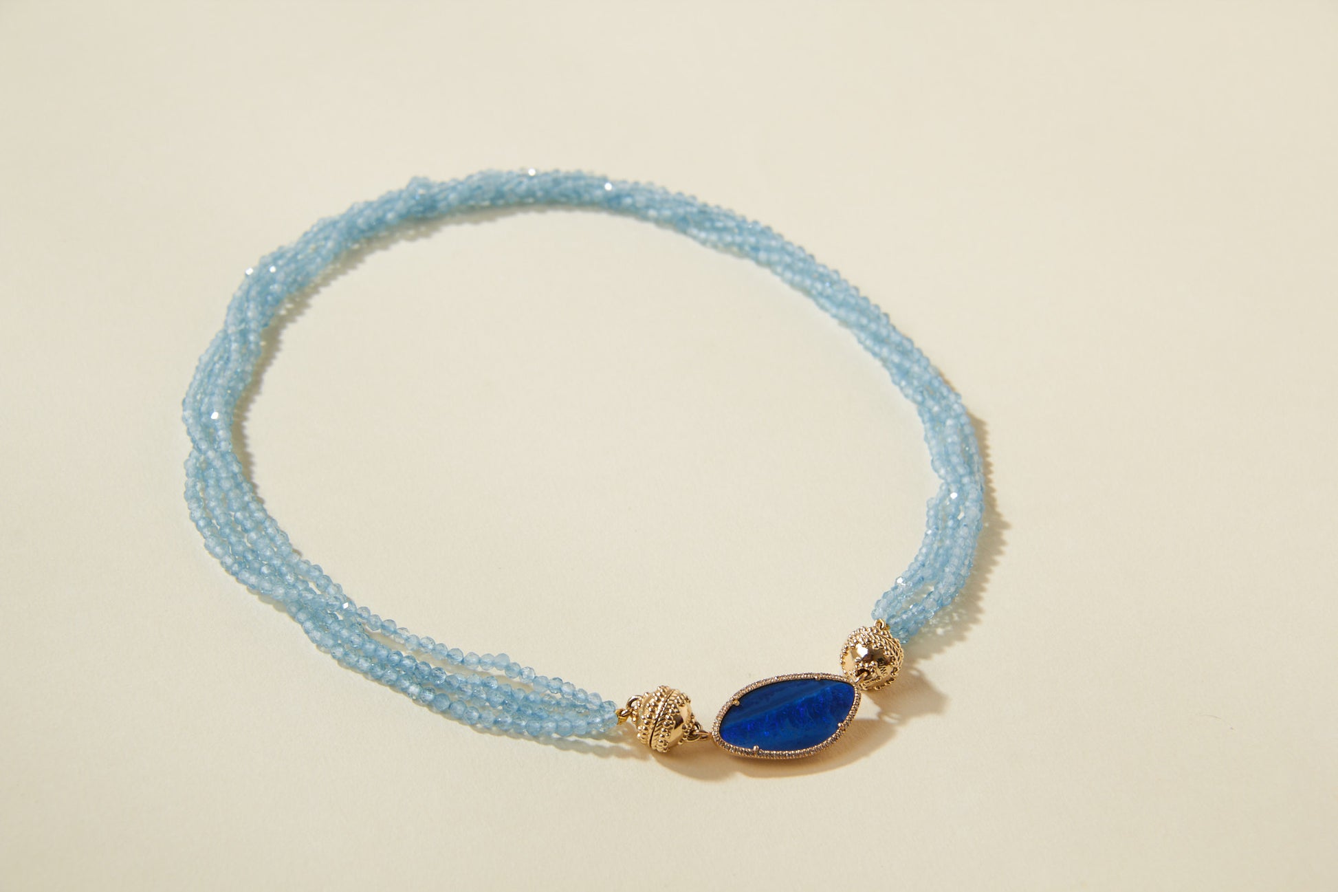 Michel 3mm Aquamarine Multi-Strand Mini Necklace